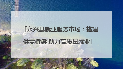 永兴县就业服务市场：搭建供需桥梁 助力高质量就业