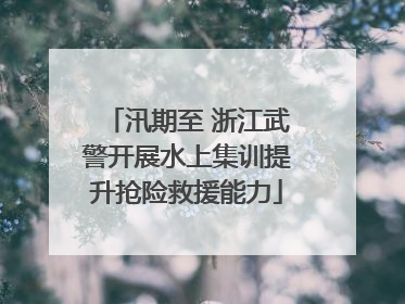 汛期至 浙江武警开展水上集训提升抢险救援能力