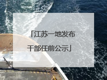 江苏一地发布干部任前公示