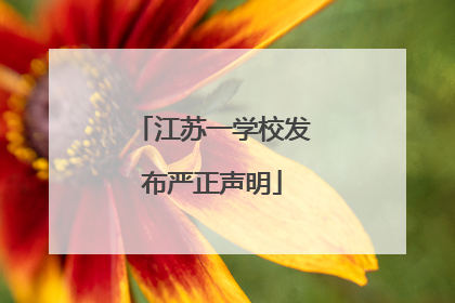 江苏一学校发布严正声明