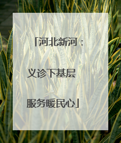 河北新河：义诊下基层 服务暖民心