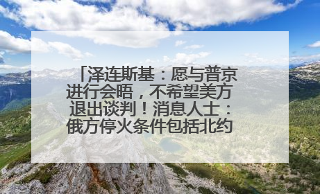 泽连斯基：愿与普京进行会晤，不希望美方退出谈判！消息人士：俄方停火条件包括北约“书面”保证不东扩