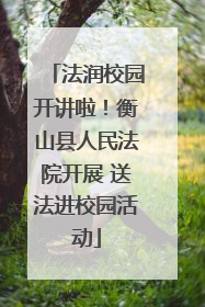 法润校园开讲啦！衡山县人民法院开展 送法进校园活动