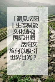 洞见岳阳丨生态赋能 文化铸魂 国际出圈——岳阳文旅何以吸引世界目光？