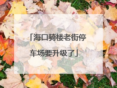 海口骑楼老街停车场要升级了