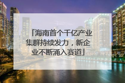 海南首个千亿产业集群持续发力，新企业不断涌入赛道