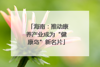 海南：推动康养产业成为“健康岛”新名片