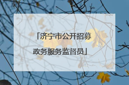 济宁市公开招募政务服务监督员