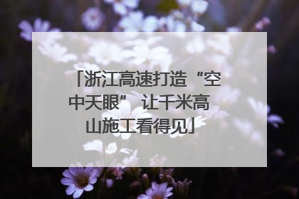浙江高速打造“空中天眼” 让千米高山施工看得见