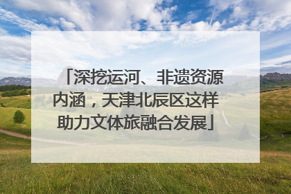 深挖运河、非遗资源内涵，天津北辰区这样助力文体旅融合发展