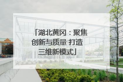 湖北黄冈：聚焦创新与质量 打造三维新模式