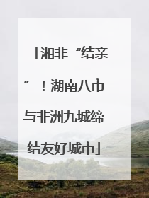 湘非“结亲”！湖南八市与非洲九城缔结友好城市