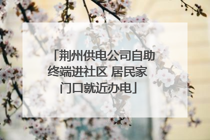 荆州供电公司自助终端进社区 居民家门口就近办电