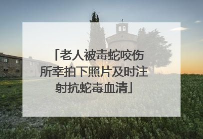 老人被毒蛇咬伤 所幸拍下照片及时注射抗蛇毒血清