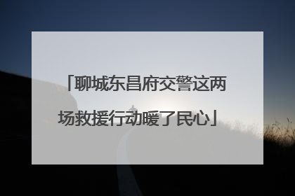 聊城东昌府交警这两场救援行动暖了民心