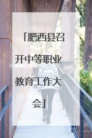 肥西县召开中等职业教育工作大会