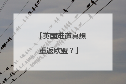 英国难道真想重返欧盟？