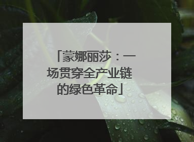 蒙娜丽莎：一场贯穿全产业链的绿色革命