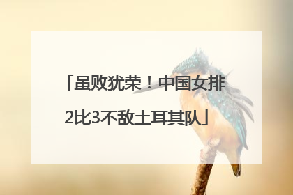 虽败犹荣！中国女排2比3不敌土耳其队