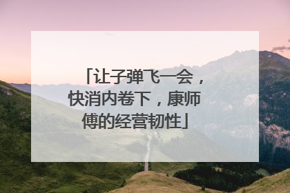 让子弹飞一会，快消内卷下，康师傅的经营韧性