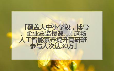 覆盖大中小学段，博导、企业总监授课……这场人工智能素养提升高研班参与人次达30万