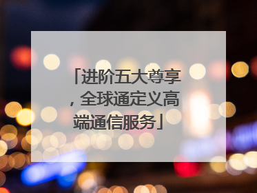 进阶五大尊享，全球通定义高端通信服务