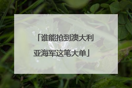 谁能抢到澳大利亚海军这笔大单