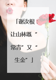 谢汝根：让山林既“常青”又“生金”