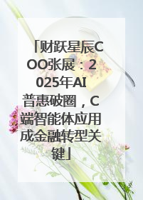 财跃星辰COO张展：2025年AI普惠破圈，C端智能体应用成金融转型关键