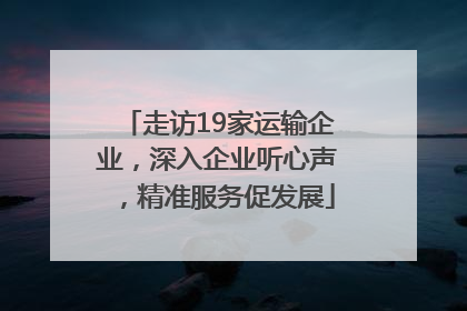 走访19家运输企业，深入企业听心声，精准服务促发展
