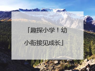 趣探小学！幼小衔接见成长