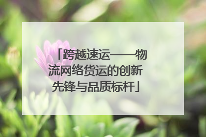 跨越速运——物流网络货运的创新先锋与品质标杆