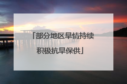 部分地区旱情持续 积极抗旱保供