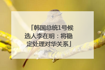 韩国总统1号候选人李在明：将稳定处理对华关系