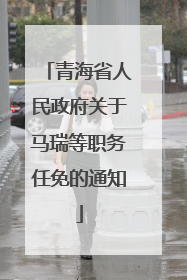 青海省人民政府关于马瑞等职务任免的通知