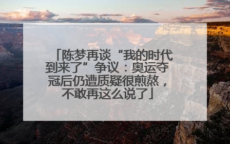 陈梦再谈“我的时代到来了”争议：奥运夺冠后仍遭质疑很煎熬，不敢再这么说了
