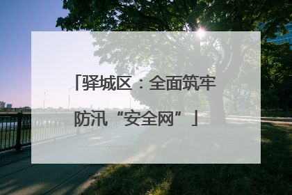 驿城区：全面筑牢防汛“安全网”