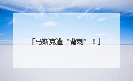 马斯克遭“背刺”！
