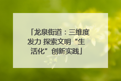 龙泉街道：三维度发力 探索文明“生活化”创新实践