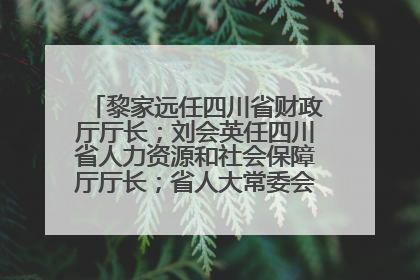 黎家远任四川省财政厅厅长；刘会英任四川省人力资源和社会保障厅厅长；省人大常委会任免一批干部