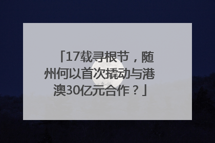 17载寻根节，随州何以首次撬动与港澳30亿元合作？