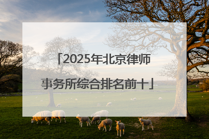 2025年北京律师事务所综合排名前十