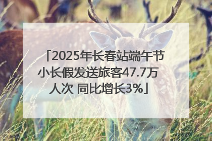2025年长春站端午节小长假发送旅客47.7万人次 同比增长3%
