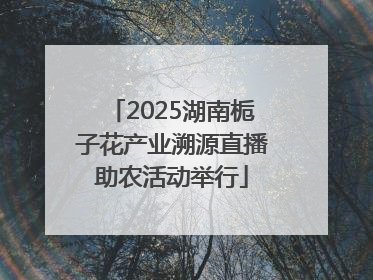 2025湖南栀子花产业溯源直播助农活动举行