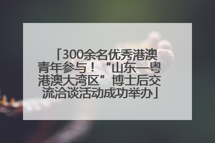 300余名优秀港澳青年参与！“山东—粤港澳大湾区”博士后交流洽谈活动成功举办