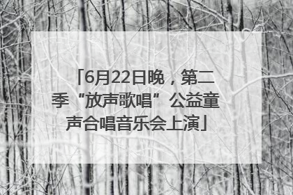 6月22日晚，第二季“放声歌唱”公益童声合唱音乐会上演
