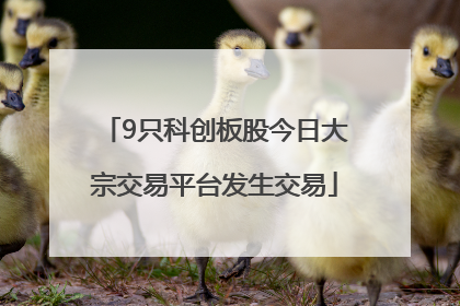 9只科创板股今日大宗交易平台发生交易