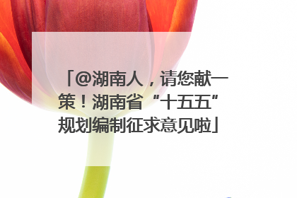 @湖南人，请您献一策！湖南省“十五五”规划编制征求意见啦